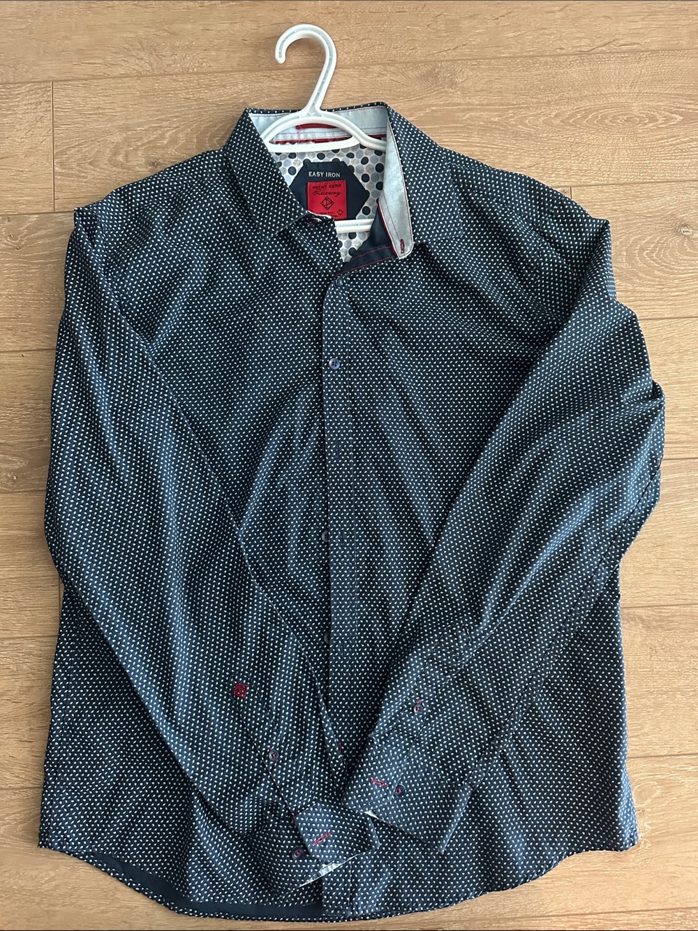 Point Zero Navy Microdot Dress Shirt